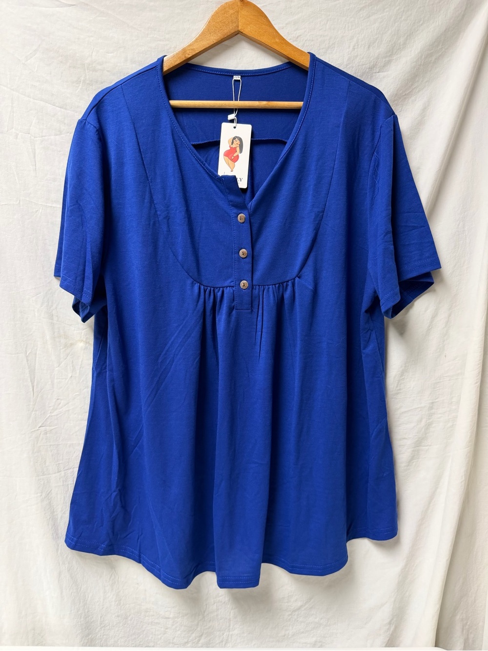 NWT Vislily Women’s Short Sleeved Shirt Size 22W Blue